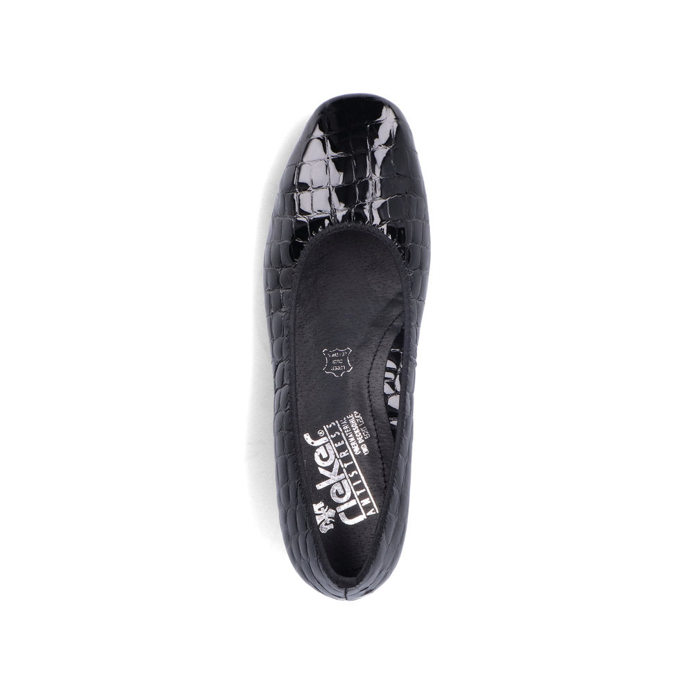 Rieker Ladies Croco Low Heel Court Shoe