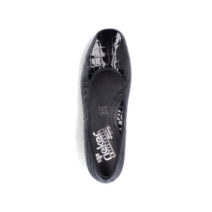 Rieker Ladies Croco Low Heel Court Shoe