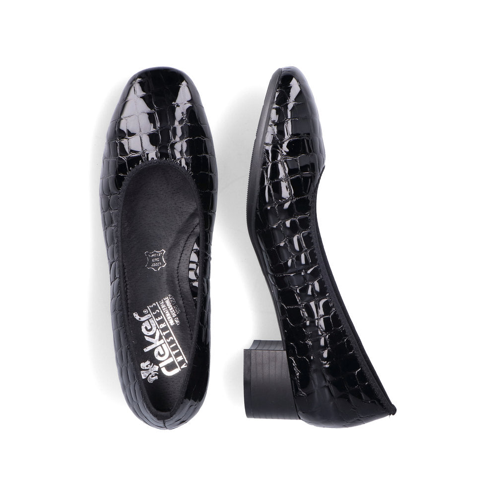 Rieker Ladies Croco Low Heel Court Shoe