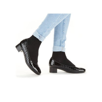 Rieker Ladies Croco Low Heel Court Shoe