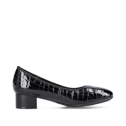 Rieker Ladies Croco Low Heel Court Shoe