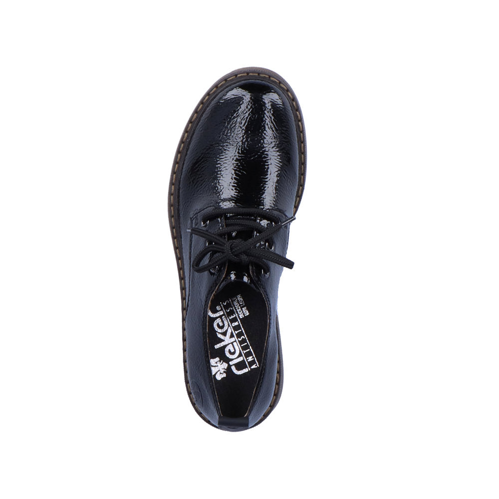 Rieker Ladies Chunky Sole Patent Lace Up Shoe