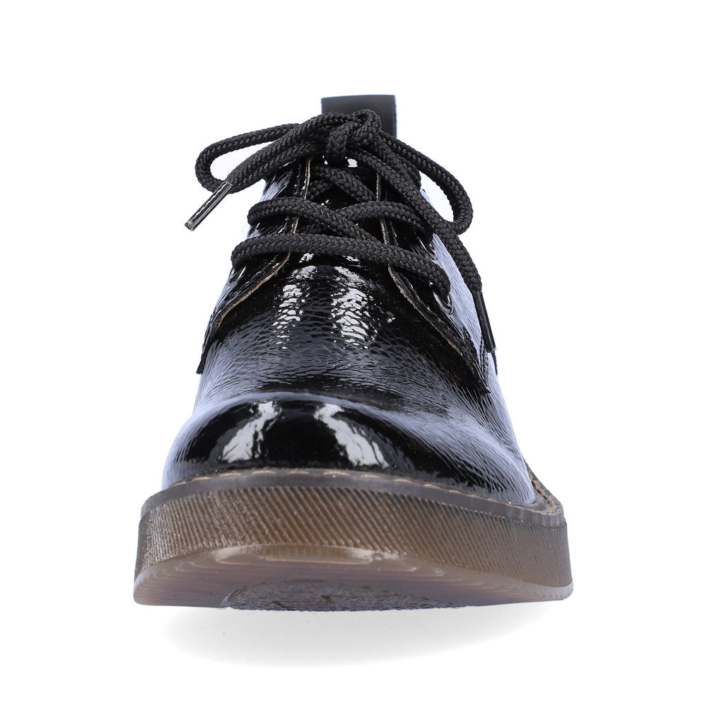 Rieker Ladies Chunky Sole Patent Lace Up Shoe