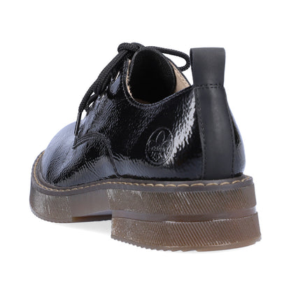 Rieker Ladies Chunky Sole Patent Lace Up Shoe