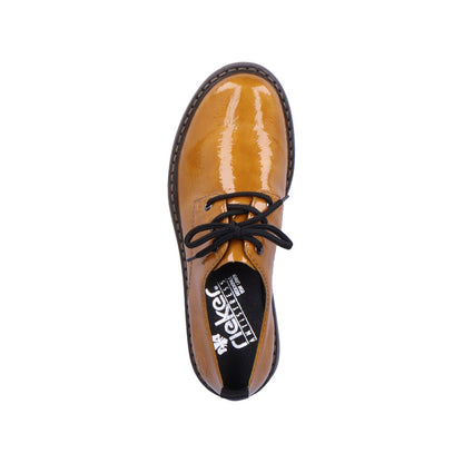 Rieker Ladies Chunky Sole Patent Lace Up Shoe