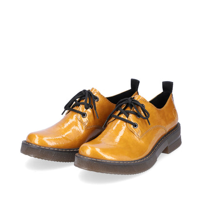 Rieker Ladies Chunky Sole Patent Lace Up Shoe