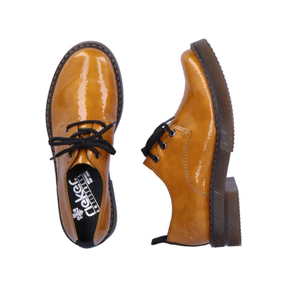 Rieker Ladies Chunky Sole Patent Lace Up Shoe