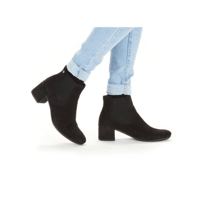 Rieker Ladies Block Heel Microfibre Ankle Boot
