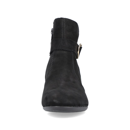 Rieker Ladies Block Heel Buckle Trim Ankle Boot