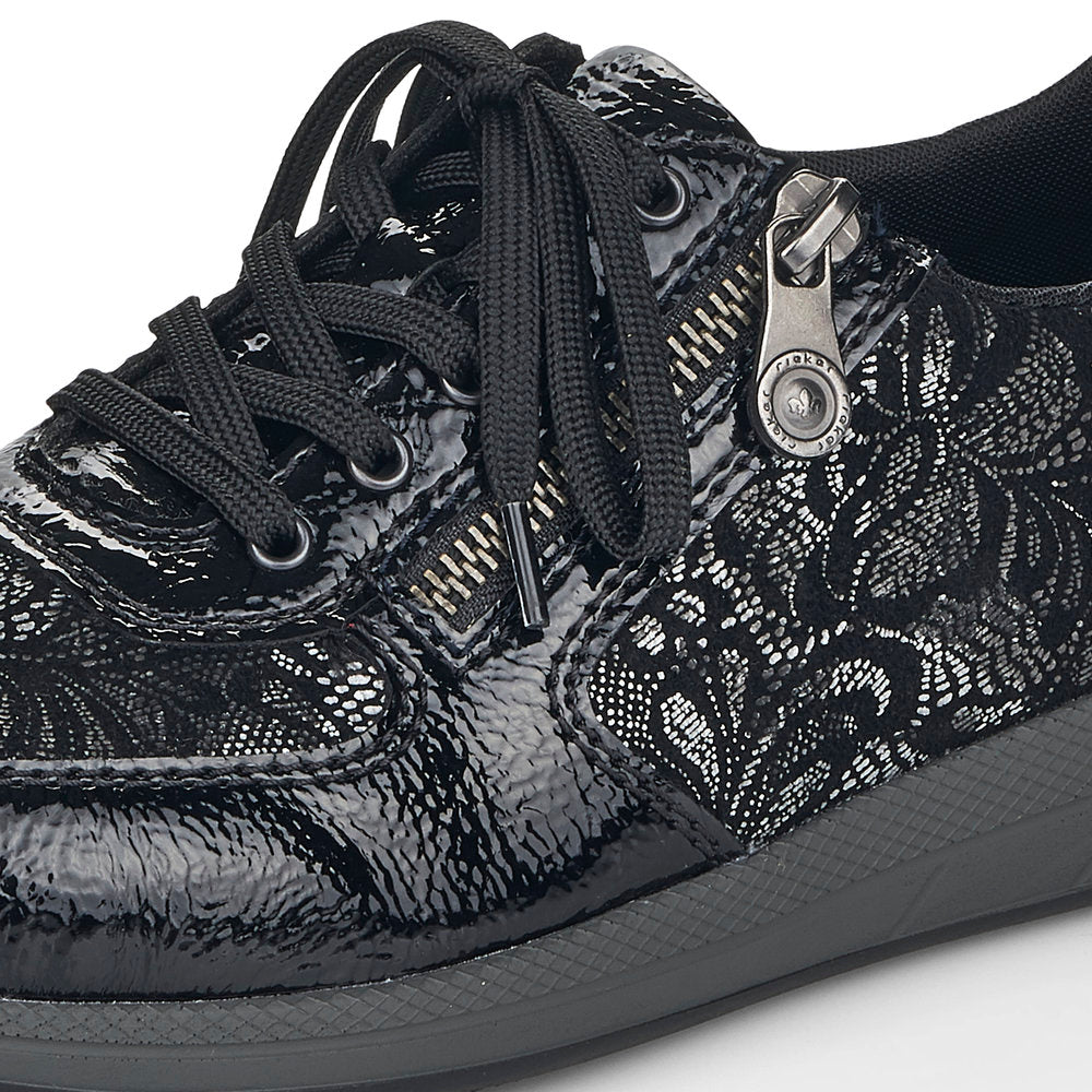 Rieker Ladies Velour Lace Up Sneaker