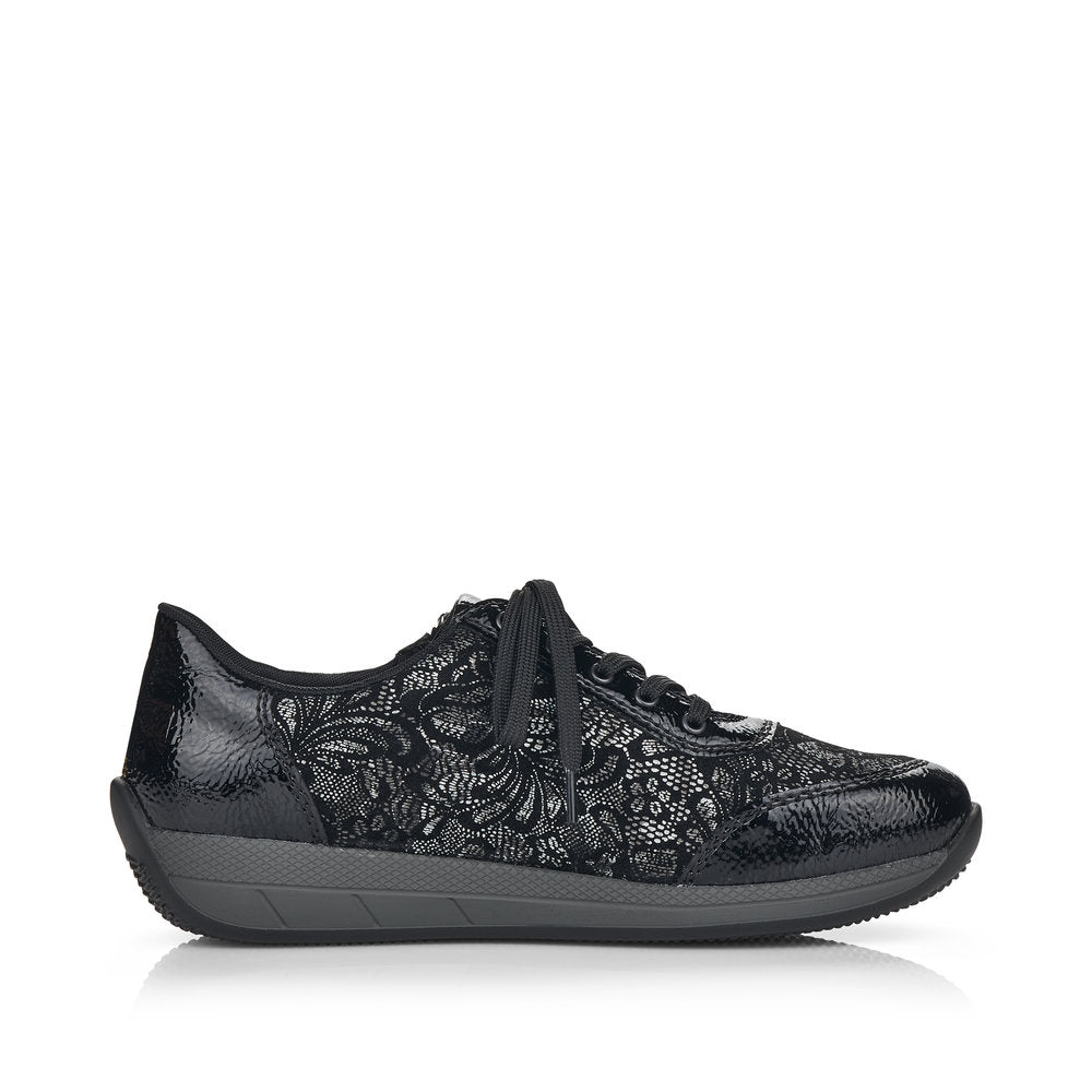 Rieker Ladies Velour Lace Up Sneaker