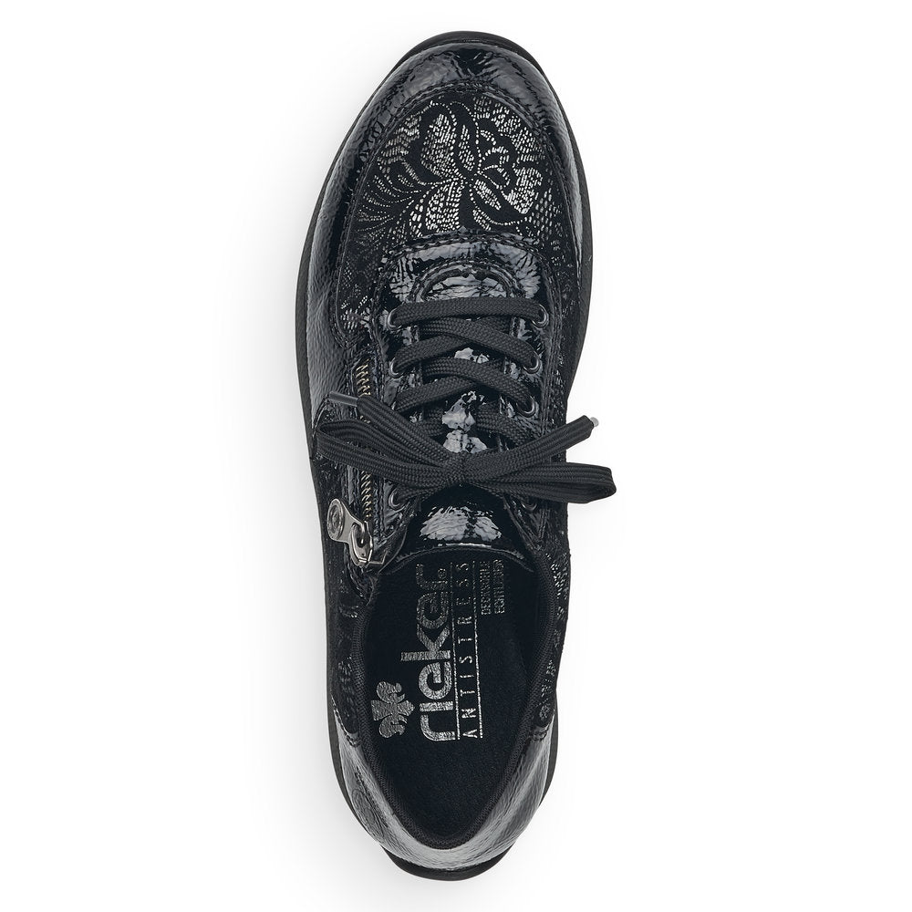 Rieker Ladies Velour Lace Up Sneaker