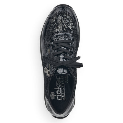 Rieker Ladies Velour Lace Up Sneaker
