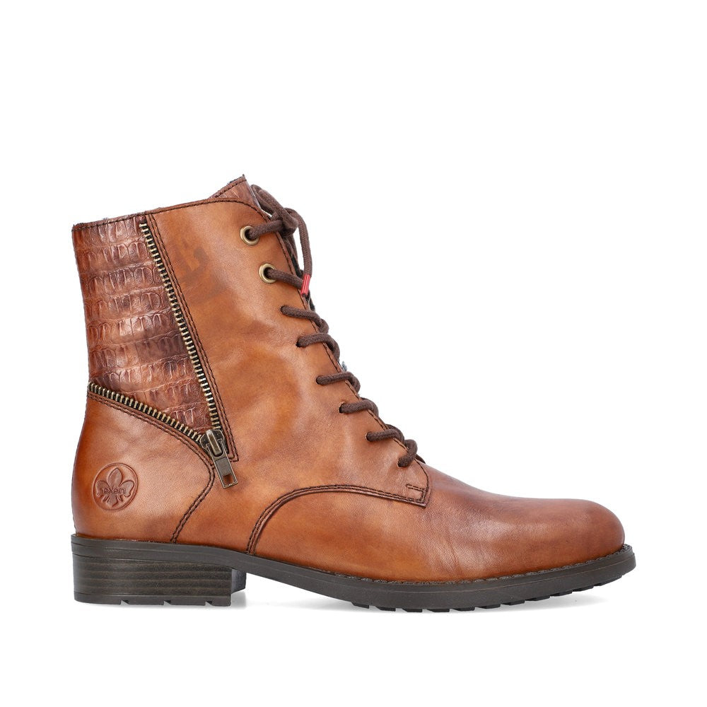 Rieker Ladies Lace Up Low Heel Ankle Boot