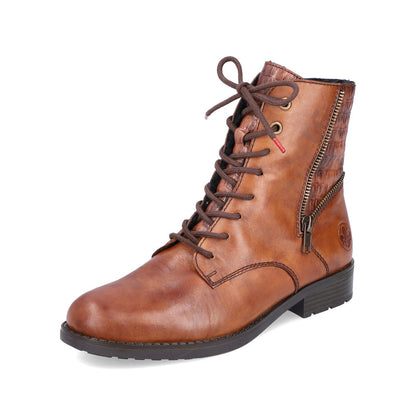 Rieker Ladies Lace Up Low Heel Ankle Boot