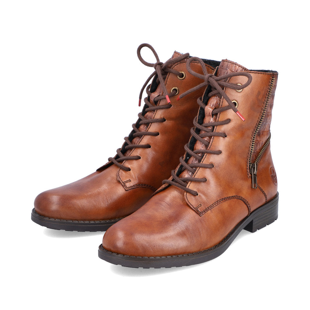 Rieker Ladies Lace Up Low Heel Ankle Boot