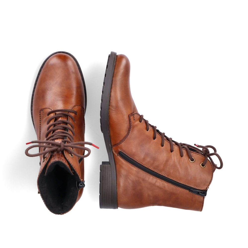 Rieker Ladies Lace Up Low Heel Ankle Boot