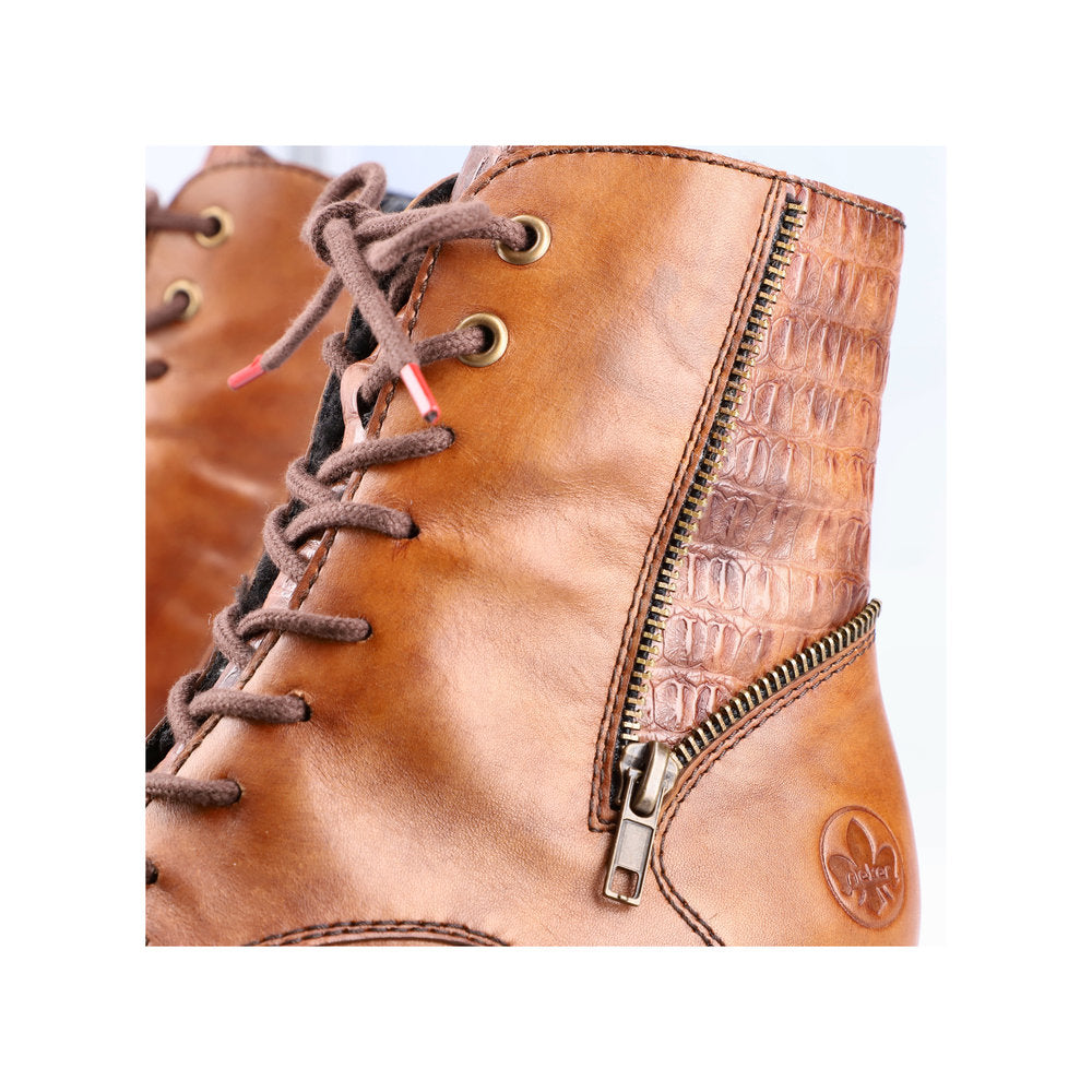 Rieker Ladies Lace Up Low Heel Ankle Boot