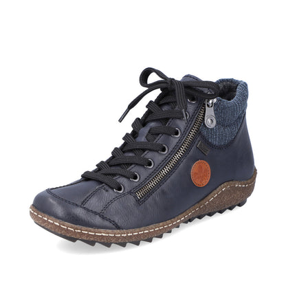 Rieker Ladies Knitted Cuff lace Up ankle Boot