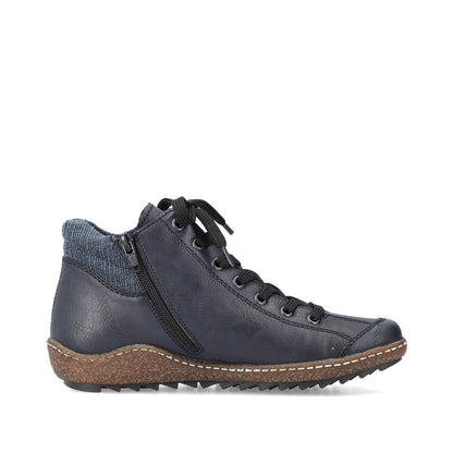 Rieker Ladies Knitted Cuff lace Up ankle Boot