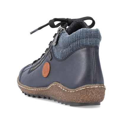 Rieker Ladies Knitted Cuff lace Up ankle Boot