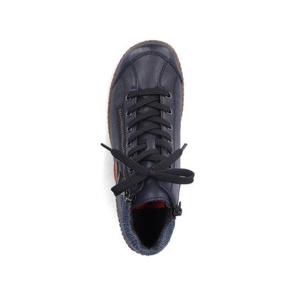 Rieker Ladies Knitted Cuff lace Up ankle Boot