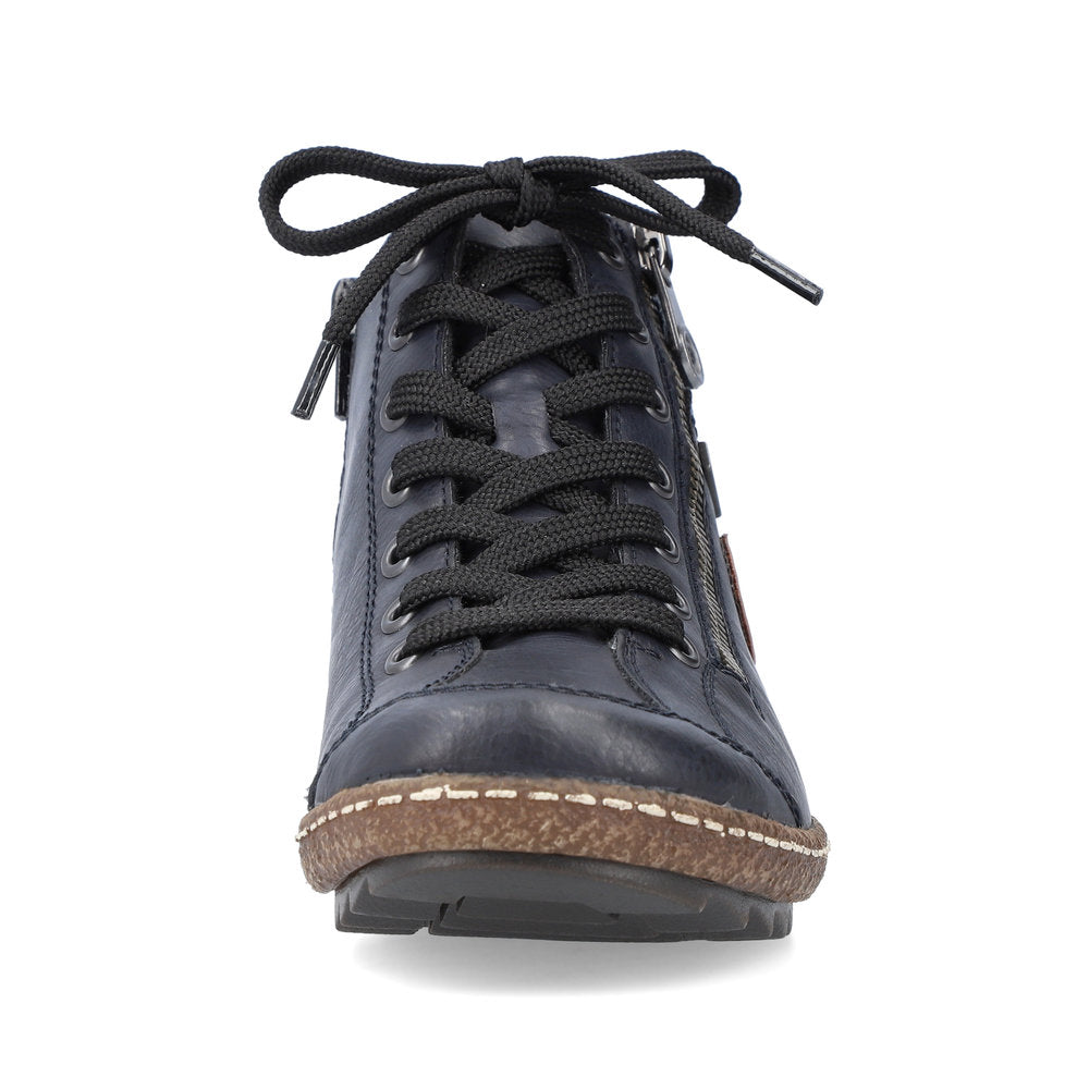 Rieker Ladies Knitted Cuff lace Up ankle Boot