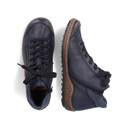 Rieker Ladies Knitted Cuff lace Up ankle Boot