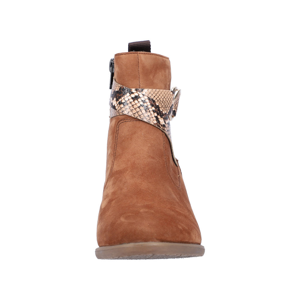 Rieker Ladies Cross Strap suede Ankle Boot