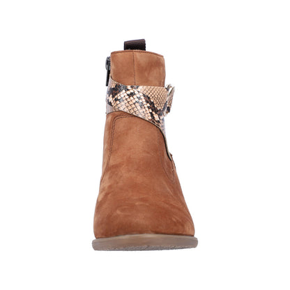 Rieker Ladies Cross Strap suede Ankle Boot