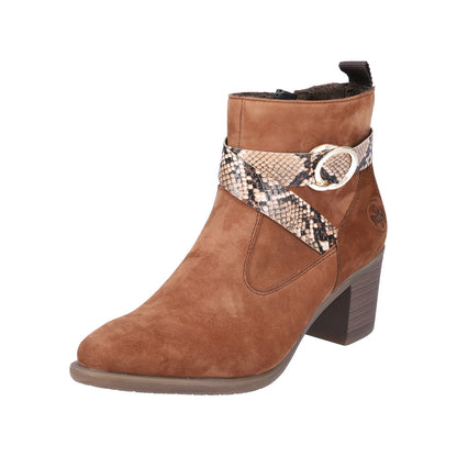 Rieker Ladies Cross Strap suede Ankle Boot