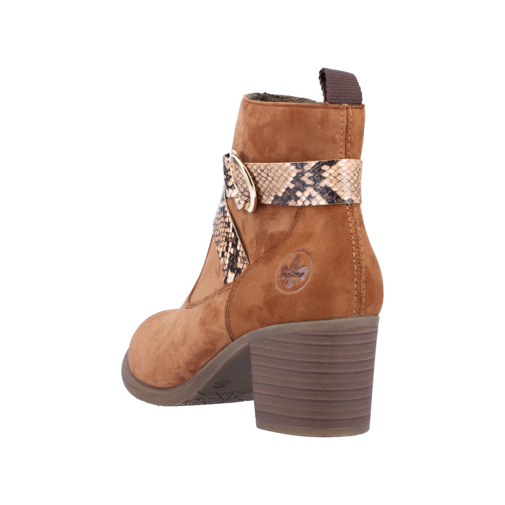 Rieker Ladies Cross Strap suede Ankle Boot