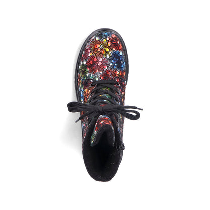 Rieker ladies Floral Print Lace Up Ankle Boot