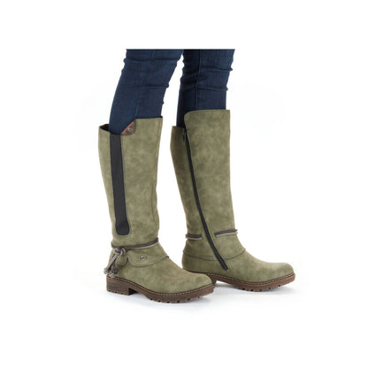 Rieker Ladies Mid Calf Tex Lined Zip Boot