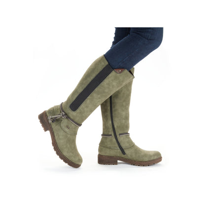 Rieker Ladies Mid Calf Tex Lined Zip Boot