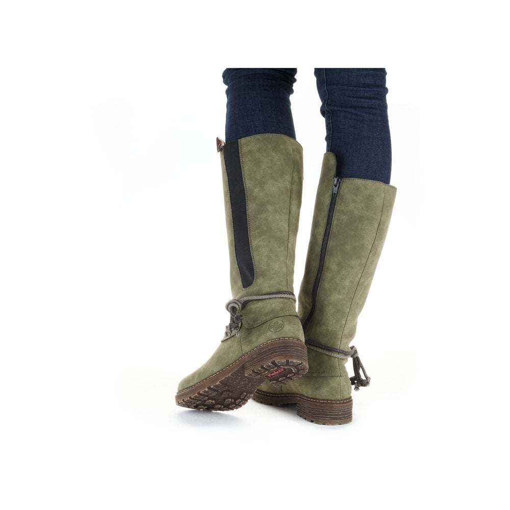 Rieker Ladies Mid Calf Tex Lined Zip Boot