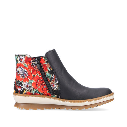 Rieker Ladies Floral Trim Chelsea Boot