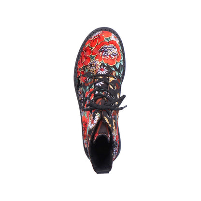 Rieker Ladies Floral Print Lace Up Ankle Boot