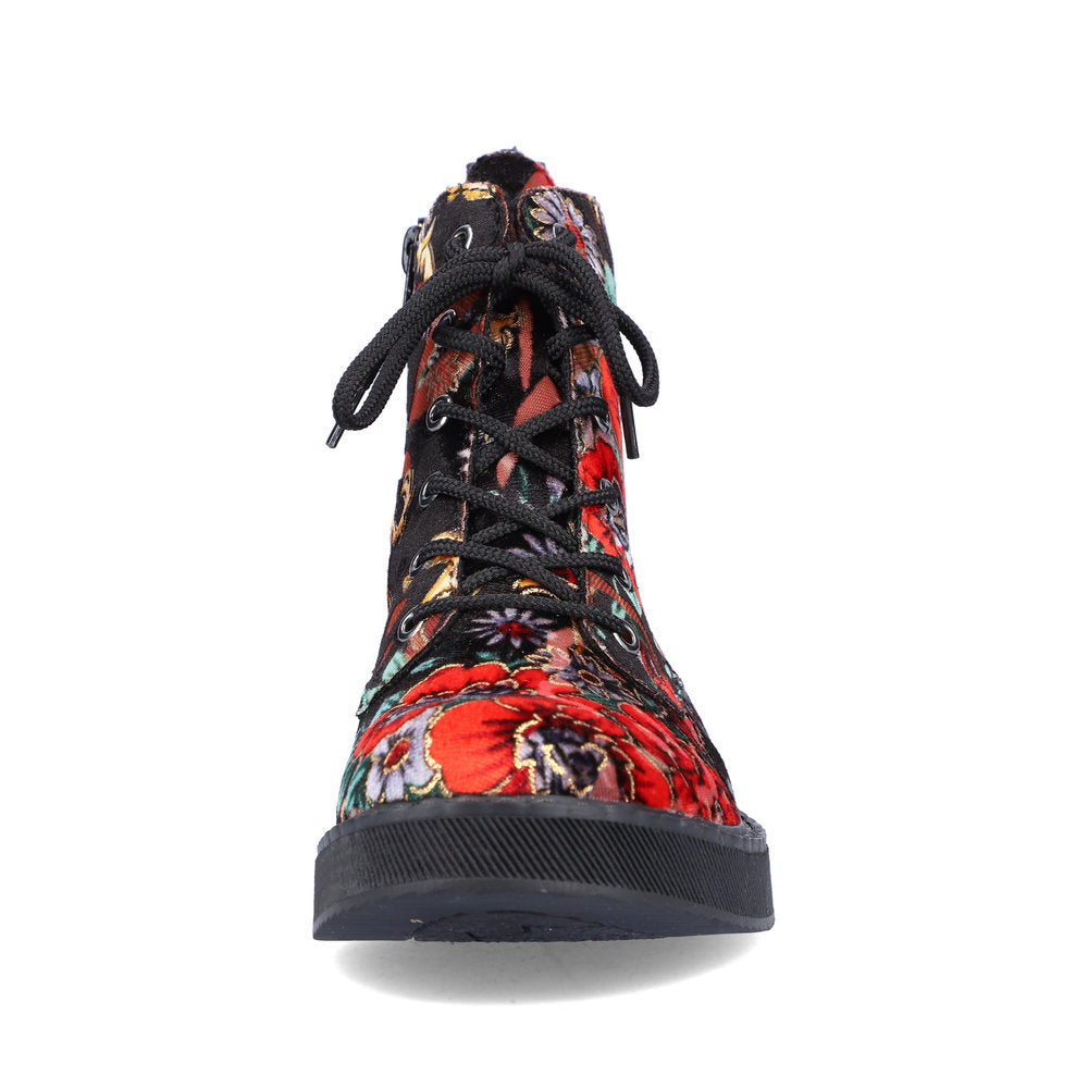 Rieker Ladies Floral Print Lace Up Ankle Boot