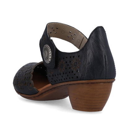 Rieker Ladies Mary Jane Shoe Lazer Cut Detail