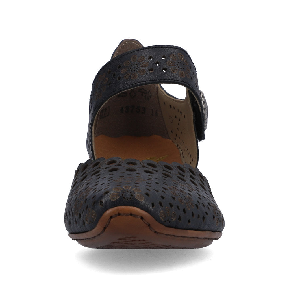 Rieker Ladies Mary Jane Shoe Lazer Cut Detail