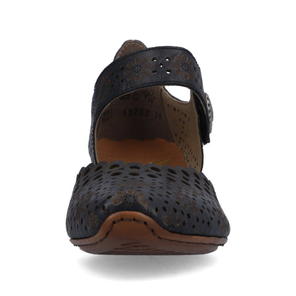 Rieker Ladies Mary Jane Shoe Lazer Cut Detail