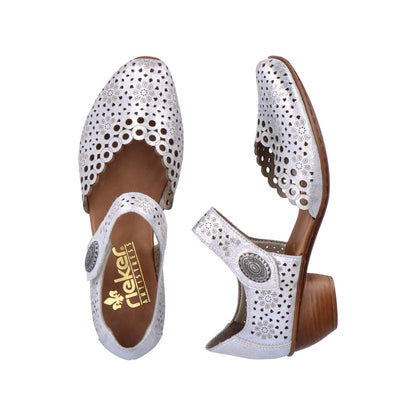 Rieker Ladies Mary Jane Shoe Lazer Cut Detail