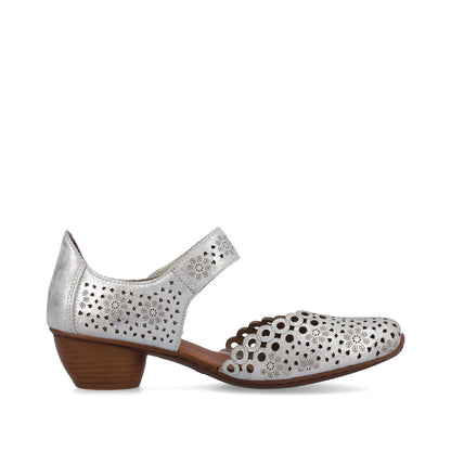 Rieker Ladies Mary Jane Shoe Lazer Cut Detail