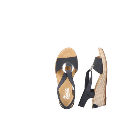 Rieker Ladies Elastic Straps Wedge Heel Sandal