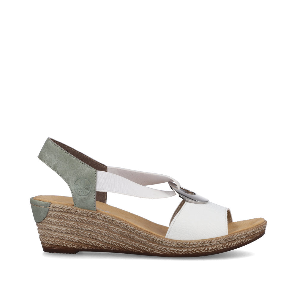 Rieker Ladies Elastic Straps Wedge Heel Sandal