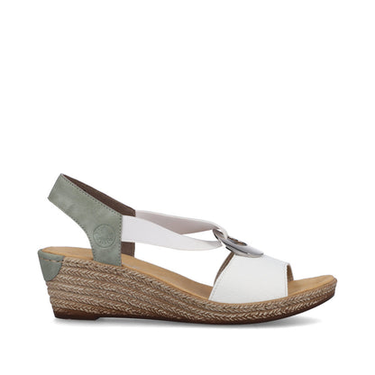Rieker Ladies Elastic Straps Wedge Heel Sandal