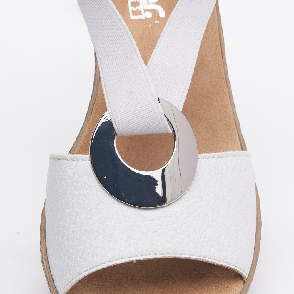 Rieker Ladies Elastic Straps Wedge Heel Sandal