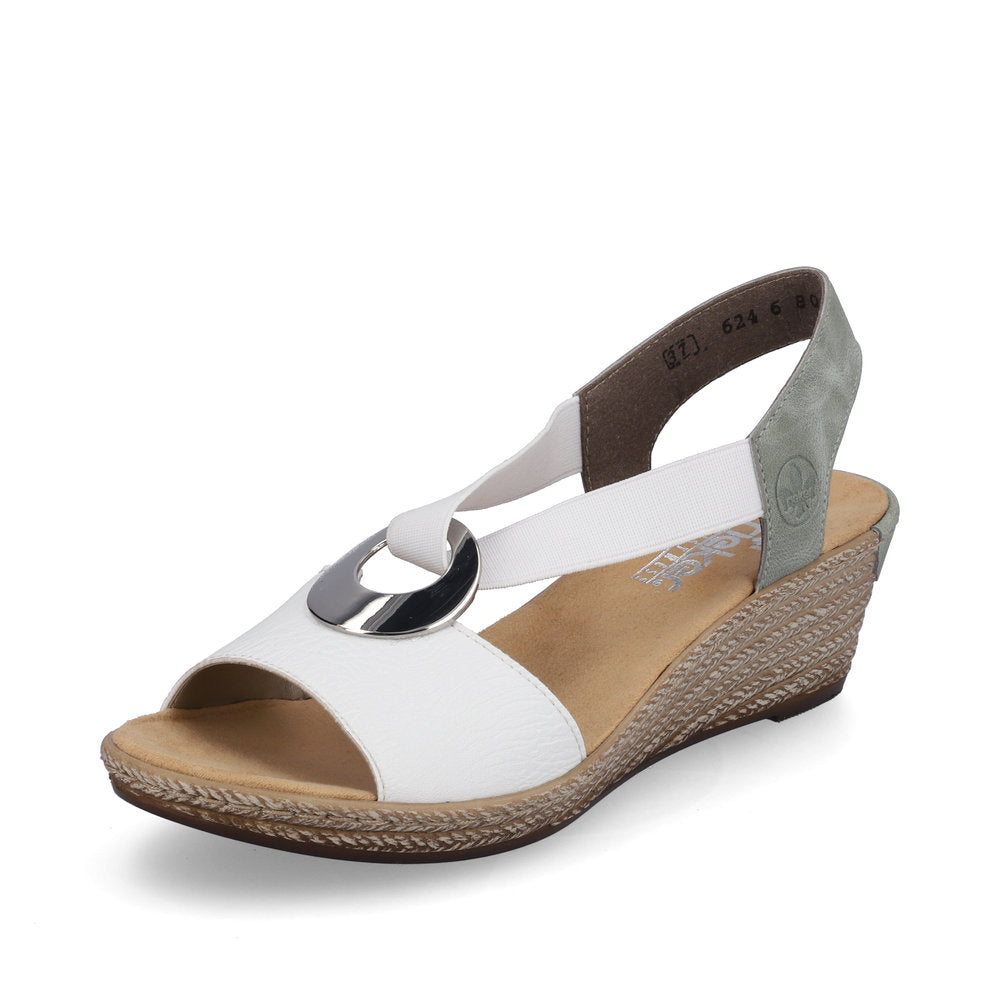 Rieker Ladies Elastic Straps Wedge Heel Sandal