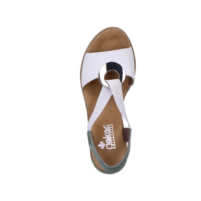 Rieker Ladies Elastic Straps Wedge Heel Sandal